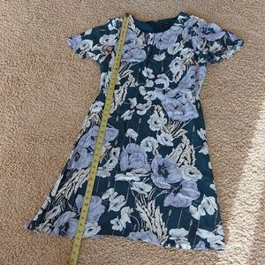 Ann Taylor:  Green, Lavender & White Floral Women's Dress